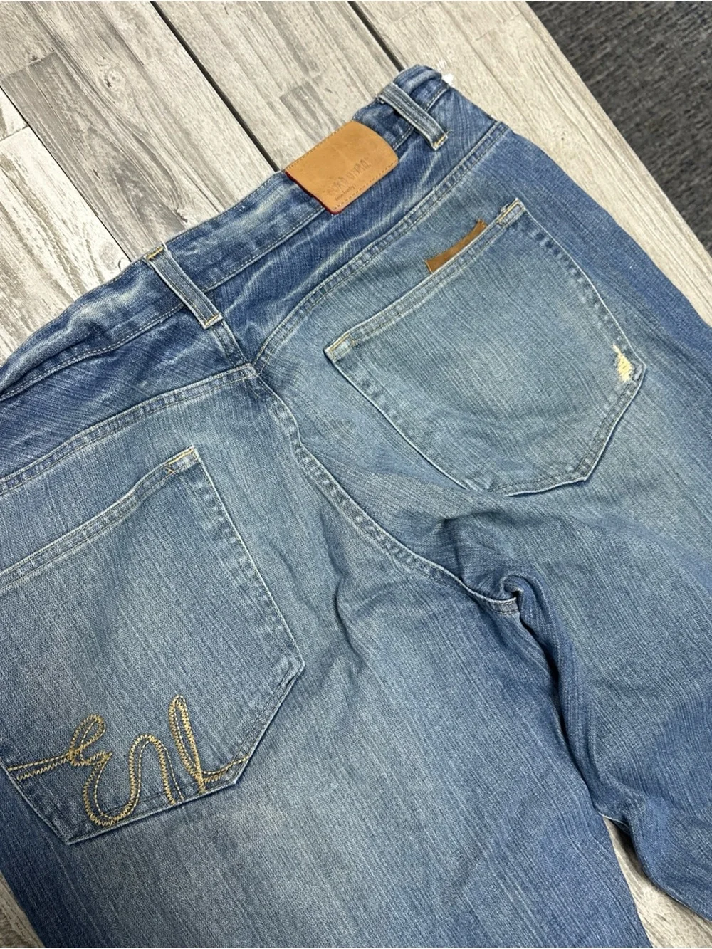 Y2k Ecko Baggy Fit Jeans 38 Skater Embroidered Distressed Hip Hop Grunge Wide